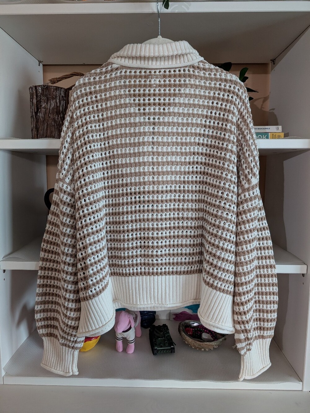 Aerie Crochet Quarter Zip Sweater - Picture 2 of 3